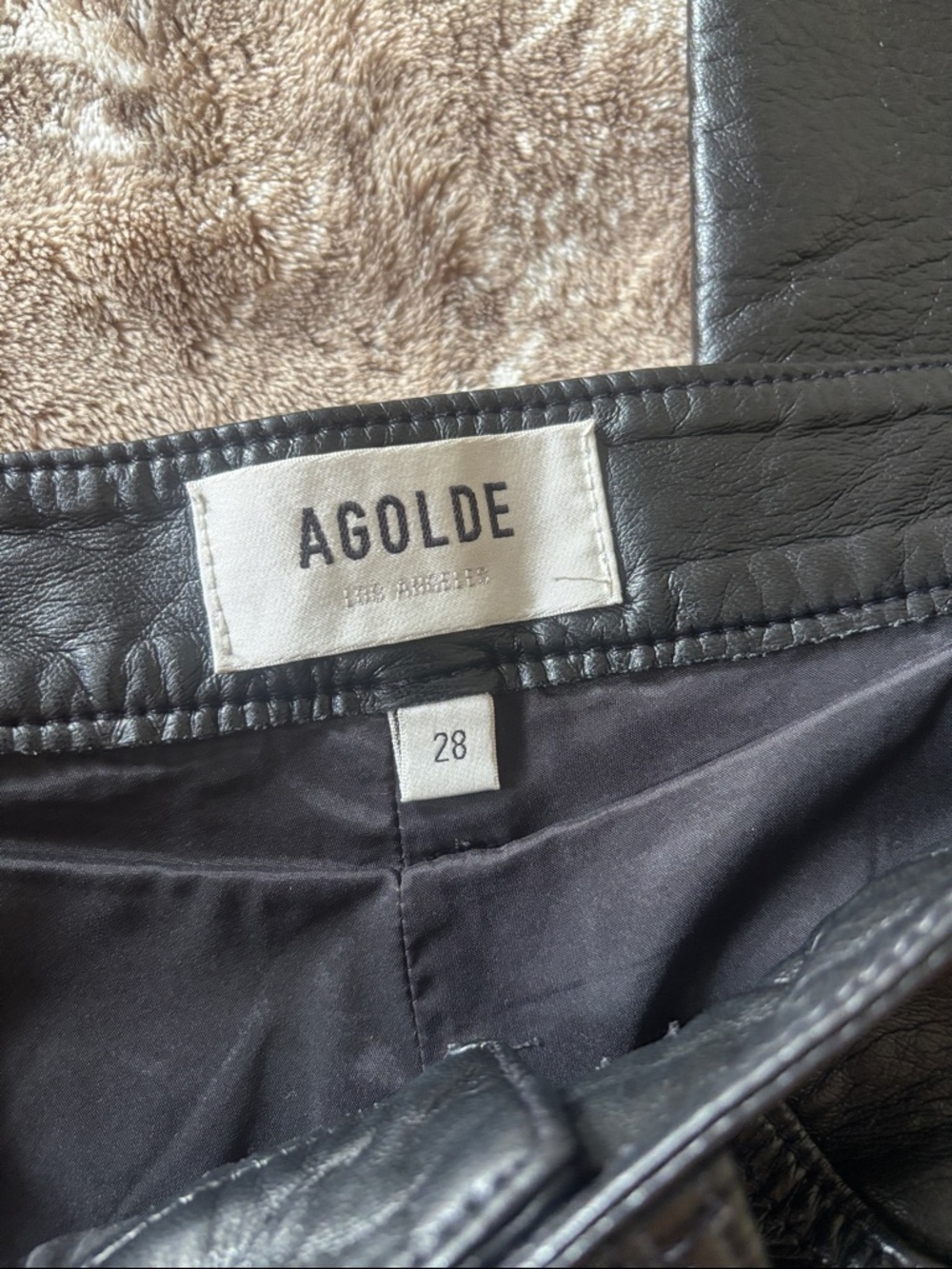 AGOLDE Black Leather Pants - Picture 3 of 4
